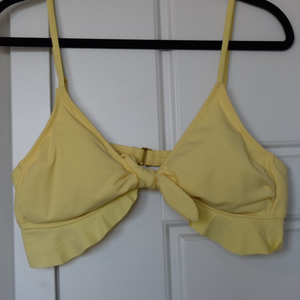Yellow frilled bikini top